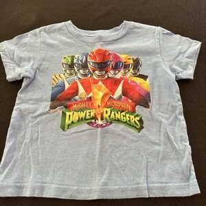 Mighty‎ Morphin Power Rangers Graphic Tshirt Rabbit Skins Sz 4 Blue
